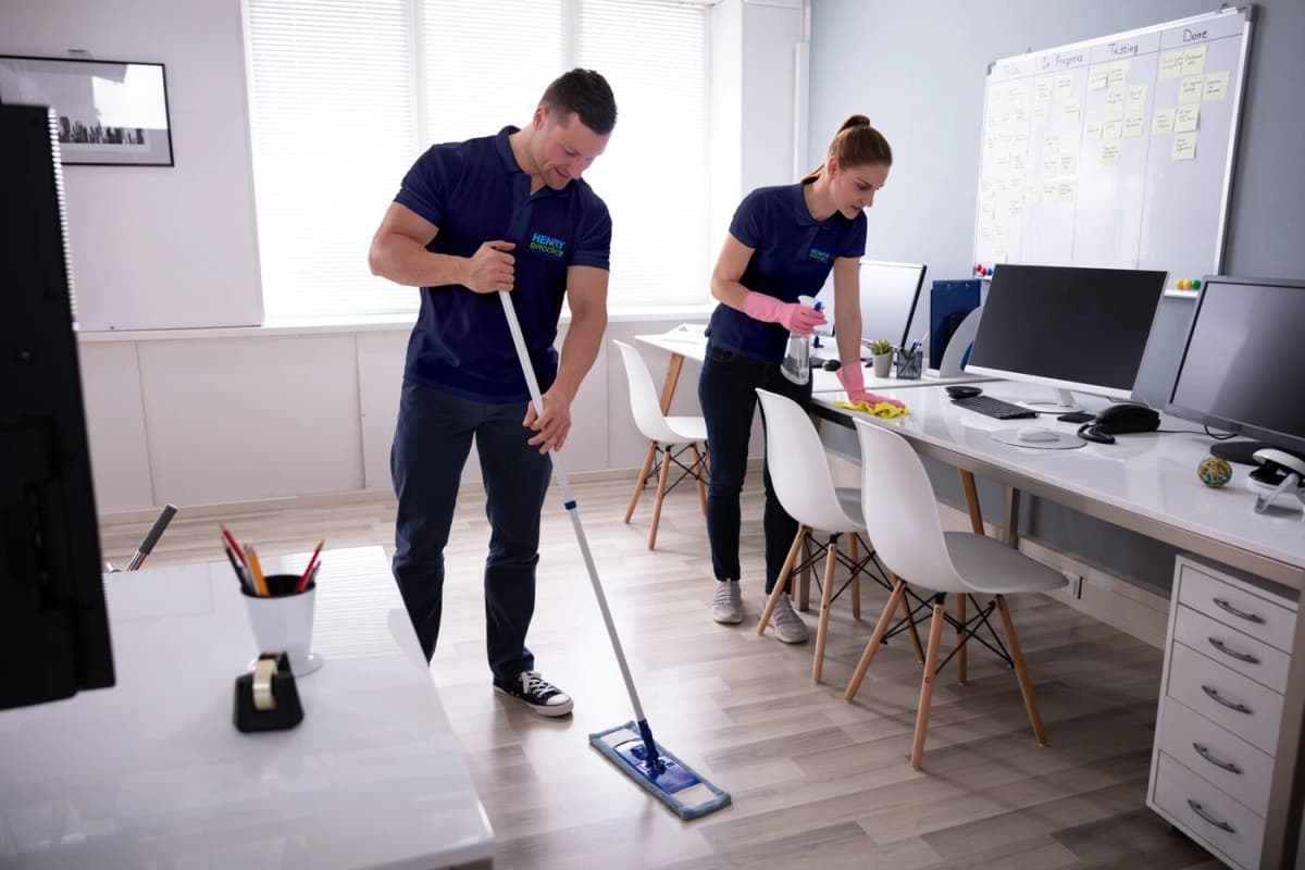 Henry-Brooks Ltd founder Jamie Jackson and the cleaning team in Hampshire